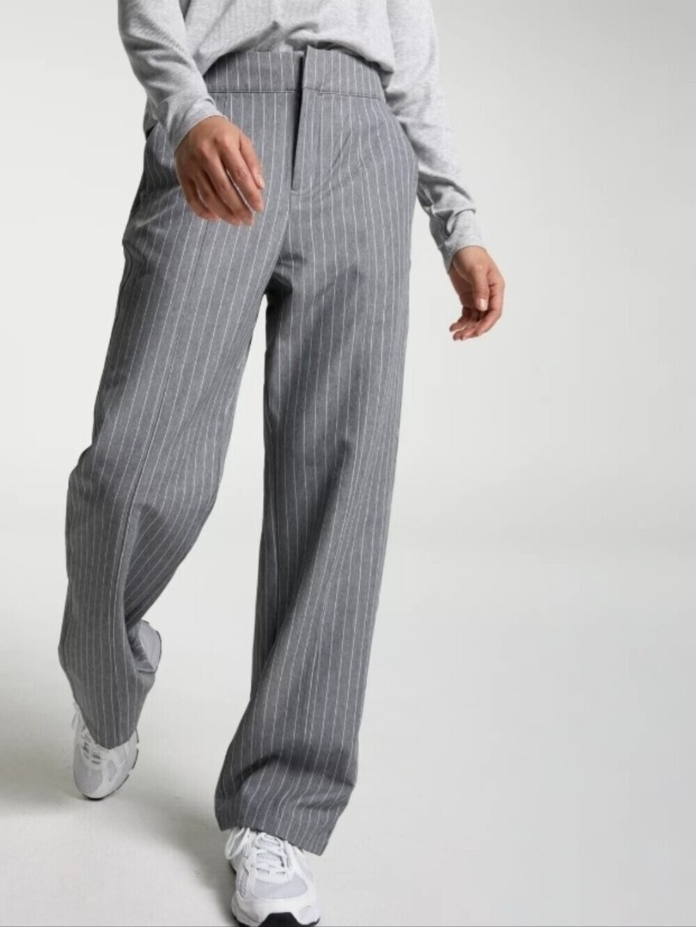 Calia Effortless Crepe Pintuck Pants Gray White Large